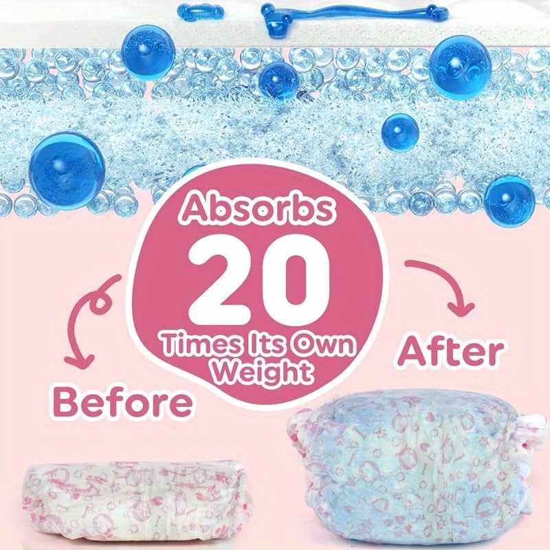 40 - piece leak - proof female dog diapers. Featuring imported polymer absorbent core, they absorb instantly and dry quickly. Stretchy, elastic, soft & leak - proof