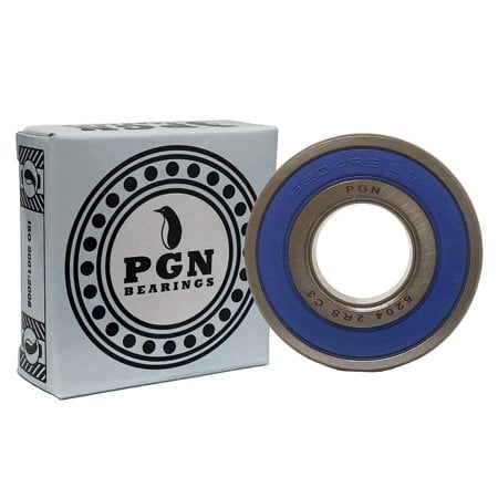 PGN (2 Pack) 6204-2RS Roulement - Roulement à Billes Étanche en Acier Chromé Lubrifié - 20x47x14mm Bearings avec Joint en Caoutchouc et Support à Haut Régime