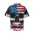 thumbnail image 3 of Daiia American Flag Skull Hawaiian Shirt for Men Gentle Cotton Regular Short Sleeve Casual-3X-Large, 3 of 9