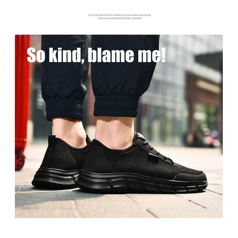Men s Extra Wide Sneakers Comfor Walking Running Non Slip Lace Up Sport Casual Athletic Shoes Black Size 7 14