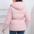 thumbnail image 4 of GrmtClth Winter Jackets for Women Thermal Warm Zip Up Bubble Coat with Hood Windproof Long Sleeve Fall Winter Outerwear Pink M, 4 of 4