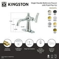 thumbnail image 7 of Kingston Brass KSD3541TKL Hallerbos One-Handle 1-Hole Bathroom Faucet with Deck Plate and Push Pop-Up Drain in Polished Chrome, 7 of 7
