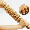 thumbnail image 3 of 9-Wheel Wooden Abdomen Massage Roller Fitness Roller Stick Muscle Relax Body Anti G3538, 3 of 6