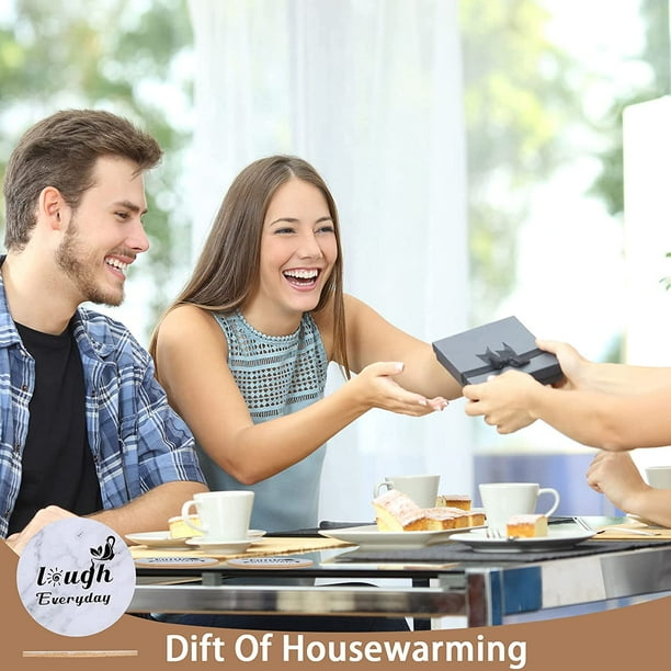 6 Pieces Inspirational Absorbent Coasters for Drinks Funny Motivational Drink Coasters Marble Style Cup Coasters Round Drink Coasters Cork Base Mats