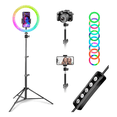 thumbnail image 1 of Aro de Luz LED RGB LUXVI 10' con Trípode Abatible de 2M, 1 of 2
