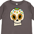 thumbnail image 4 of Inktastic Smiling Sugar Skull for Day of the Dead Boys or Girls Long Sleeve Toddler T-Shirt, 4 of 5
