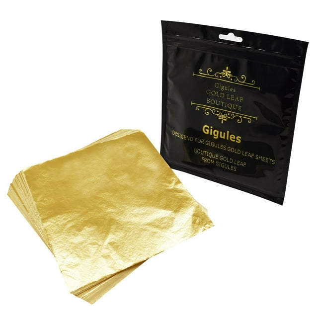 Hojas De Hoja De Oro Gigules, 100 Piezas, Hojas De Lámina De Oro De Imitación Para Pintura Artística, Decoración De Manualidades Doradas, 5,5 "X 5,5"
