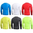 thumbnail image 4 of Mens Quick Dry Fitness Compression Long Sleeve Runnning Shirt Baselayer Body Under Shirt Tight Sports Gym Wear Top Shirt, 4 of 6