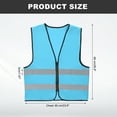 thumbnail image 2 of Uxcell High Visibility Reflective Safety Vest, Class 2 Construction Work Vest Smooth Zipper Front for Construction Safety Use Sky Blue, 2 of 7