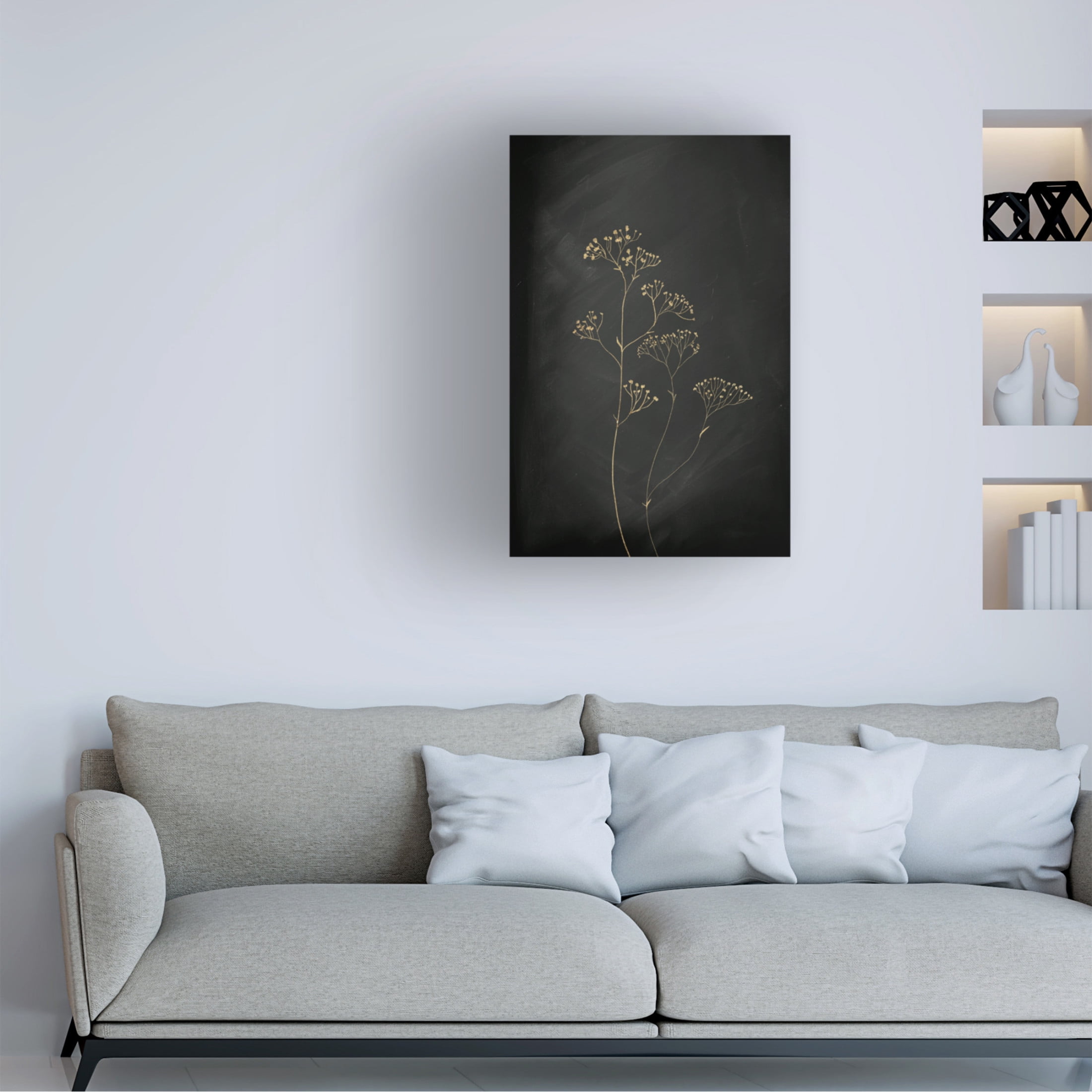 Trademark Fine Art Aureous Black Gold Botanical No 1 Canvas Wall Art