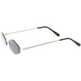 thumbnail image 3 of Extreme Small Geometric Rimless Sunglasses Neutral Colored Lens 52mm (Gold / Smoke), 3 of 4