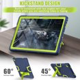 thumbnail image 6 of Allytech Lenovo Tab M10 Plus 3rd Gen Case 10.6" 2022 Released - Rugged Protective Shockproof Dual Layers Hybrid TPU Rubber PC Kickstand Kids Friendly Case Cover - Navy+Green, 6 of 7