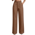 thumbnail image 2 of Xdegoge Women's High Waisted Wide Leg Trousers, Elegant Dress Pants with Straight Fit, Soft Flowy Fabric Professional Casual Bottoms for Office Work and Business Events, 2 of 6