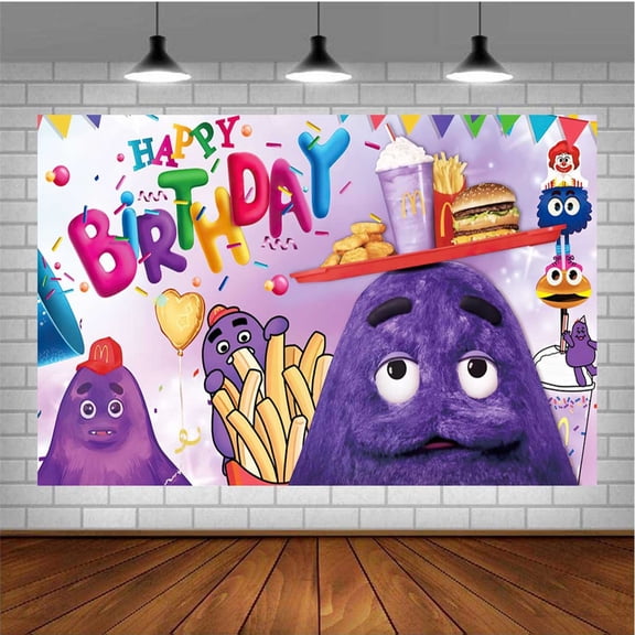 Grimace Post Wall Decor Birthday Banner Backdrop Background Party Supplies Taspestry