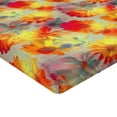 thumbnail image 4 of Ambesonne Floral Fitted Sheet, Art Watercolor Aster Flowers, California King, Orange Pale Khaki and Rose, 4 of 5