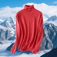 thumbnail image 2 of SELONE Turtle Necks Tops for Women Base Layer Knitted Pullover Long Sleeve Sweaters Bodycon Soild Underwear Red XL, 2 of 7