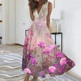 thumbnail image 2 of RKSTN Robes d'Invitée de Mariage pour Femmes Mode Décontractée Amples Grande Taille Évasées Robes d'Été Décontractées Bohèmes à Imprimé Floral Sans Manches à Col en V Poitrine Enveloppée Robes de Cocktail, 2 of 5