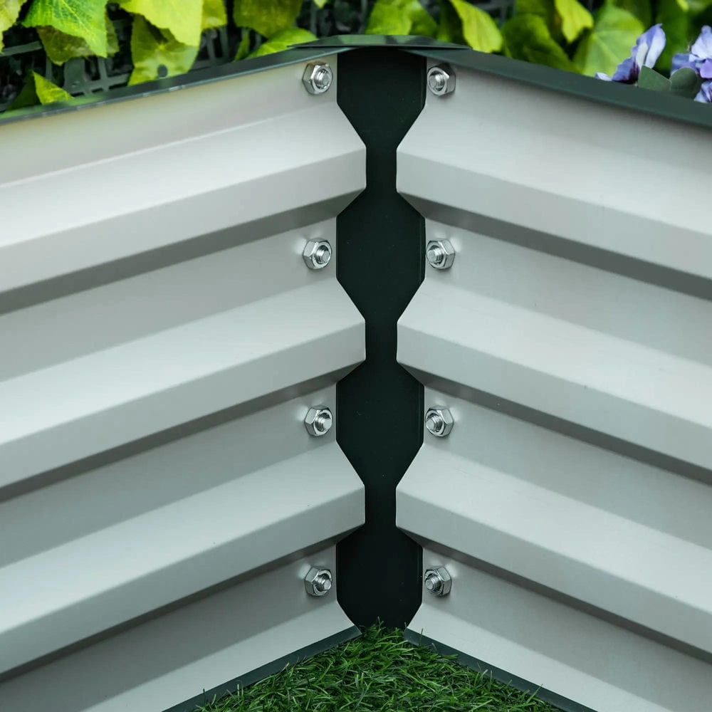 Spaco Galvanized Raised Garden Bed, 4' x 2' x 1' Metal Planter Box for Outdoor Growing Vegetables, Flowers, Herbs, Succulents, Green