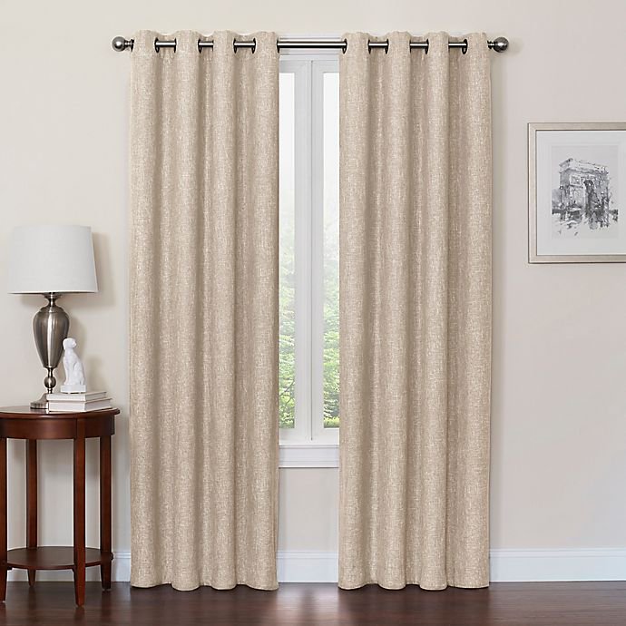 Quinn 120-Inch Grommet Top 100% Blackout Window Curtain Panel in Linen
