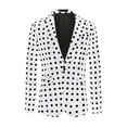 thumbnail image 5 of INSPIRE CHIC Polka Dots Blazers for Men's Slim Fit One Button Business Sport Coats M White, 5 of 6