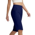 thumbnail image 6 of Tqcoqu Womens Capri Pants High Waisted Straight Leg Yoga Leggings with Pockets Workout Summer Pants,Blue,Women's S-XXXL, 6 of 7
