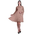 thumbnail image 2 of Moomaya Womens Long Sleeve Printed Knee Length Dress Flared Flowy Summer Dress, 2 of 6