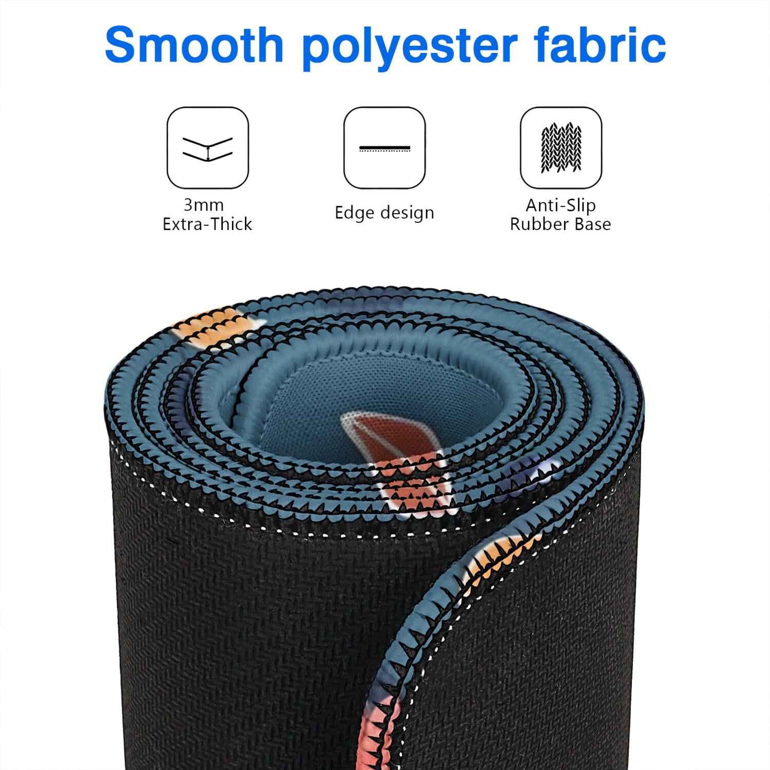 Long Mouse Pads for Desk,Pioneer Flower Floral Print Pattern Desk Mats on Top Of Desks, Desk Mouse Pad Extra Large with 3mm Non-Slip Base and Stitched Edge for Gaming,Office,Work,Home 47.3"x23.6"