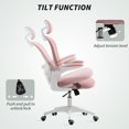 thumbnail image 4 of Pink Mesh Office Chair with 4D Lumbar Support & Adjustable Headrest - Ergonomic Computer Desk Chair, Flip-Up Arms, Breathable & Comfortable for Home Office Use, 4 of 7