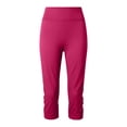 thumbnail image 7 of DGMIOCS Women Capris High Waist Yoga Pants Hollow Out Comfy Stretchy Seamless Leggings Workout Compression Capri Pants Hot Pink XL, 7 of 7