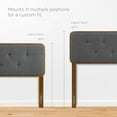 thumbnail image 4 of Tufted Headboard, Twin Size, Wood, Fabric, Brown Walnut Grey Gray, Modern Contemporary Urban Design, Bedroom Master Guest Suite, 4 of 9