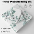 thumbnail image 2 of BlessLiving 3Pcs Duvet Cover Set for Adult Twin Size Green Bedding Set Lily Comforter Cover Set, 2 of 8