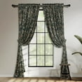 thumbnail image 5 of NICETOWN Floral Velvet Curtains for Living Room, Vintage Print Room Darkening Thermal Insulated Rod Pocket Drapes, Green, 52"x 90", 2 Panels, 5 of 8