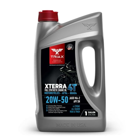 TRIAX Xterra 4T 20W-50 Full Synthetic 4-Stroke Motorcycle Engine Oil, 1 Gallon