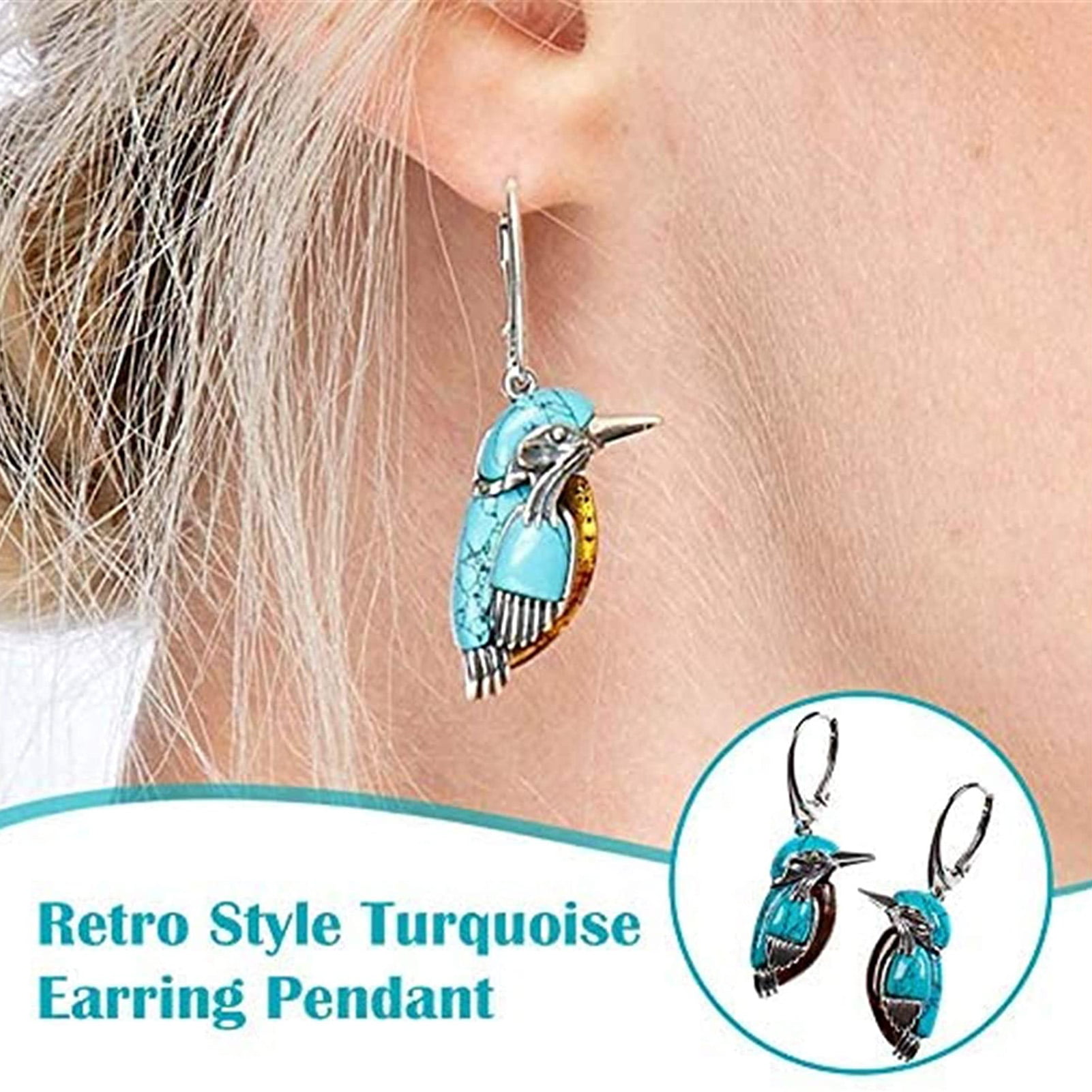 Elegant BOHO Feather Crystal Owl Women Ear Hook Drop Dangle Earrings Jewelry HOT 