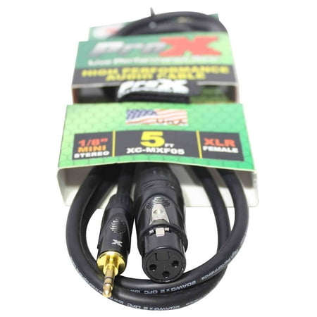 UPC: 0022099559894 | Prox XC-MXF05 Unbalanced 3.5mm TRS-M Mini to XLR3-F High Performance Audio Cable – 5 Feet