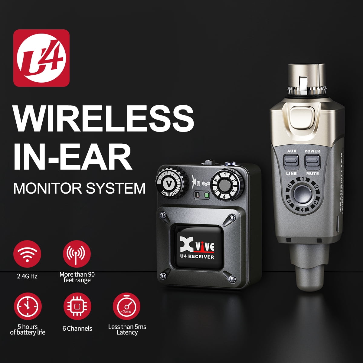 Xvive U4R In-Ear Monitor Wireless System - Receiver Only