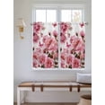 thumbnail image 2 of Pink Roses Bathroom Window Curtain, Spring Floral Elegant Pastoral Butterfly Light Filtering Coffee Kitchen Curtains, Bedroom Living Room Curtains 2 Panel 84"x54", 2 of 6