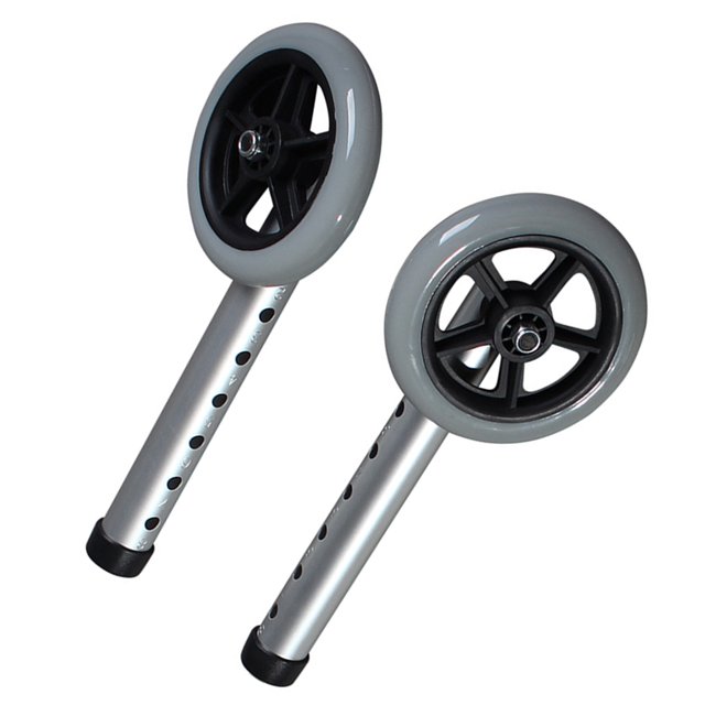 Mobutofu 2 Pcs Roue de Remplacement en Alliage d'Aluminium pour Aide à la Marche 11.8x4.6x1.2in Usage Intérieur Extérieur