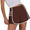 thumbnail image 3 of Women's Elastic Waist Workout Gym Shorts Running Pleated Athletic Quick Dry Tennis Shorts, 3 of 5