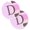 Pink, variant on Carolines Treasures Letter D Initial Monogram Blue Stripes Set of 2 Cup Holder Car Coaster - Blue