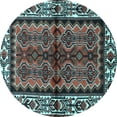 thumbnail image 1 of Ahgly Company Indoor Round Persian Light Blue Traditional Area Rugs, 6' Round, 1 of 4