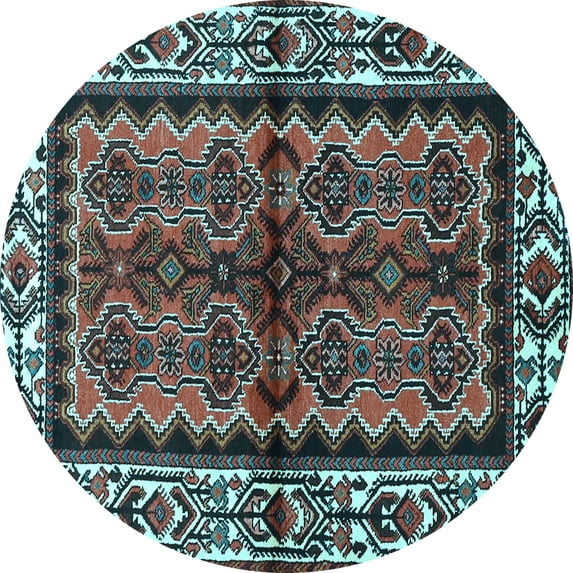 Ahgly Company Indoor Round Persian Light Blue Traditional Area Rugs, 6' Round