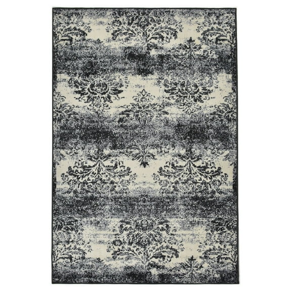 Studio Collection Vintage French Damask Design Contemporary Modern Area Rug Rugs 3 Different Color Options  (Damask Ivory / Grey, 3 x 5)