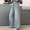 thumbnail image 7 of ZXLBBD Girls Elastic Waisted Wide Leg Denim Pants with Rhinestone Embroidery Trousers for Kids Youth Fall Fashion Casual Outdoor,Blue,Size 11 Y-12 Y, 7 of 7