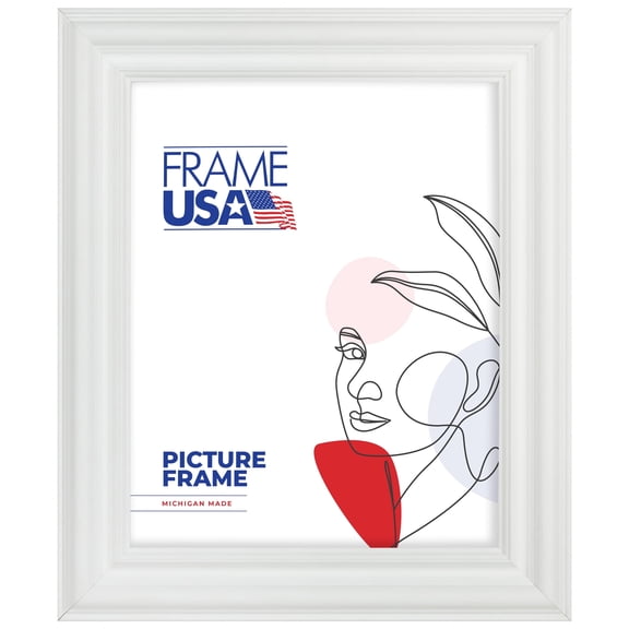 18x24 Picture Frame – White Grande Style 83803-002, 1.5 Inch Wood Moulding, Includes Plexiglass and Backing – Wall Display Frame for Art, Posters, or Photos – Frame USA