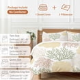 thumbnail image 6 of 3 Piece Sage Green Coastal Duvet Cover Set Full Size, Microfiber Comforter/Quilt Cover with Corner Ties and 2 Pillowcases, Coral Ocean Marine Modern Sea All Season Soft Bedding with Zipper Closure, 6 of 8