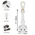 thumbnail image 4 of Kiven Cordless Table Lamp,White Dimmable Rustic Farmhouse Bedside Desk Lamps,2700K Warm White, 1-Light Rechargeable Nightstand Lamp for Office Home Decor Bedside B2CDTD3, 4 of 7