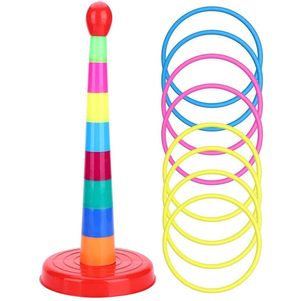 WolVol 18inch Brightly Colorful Quoits Ring Toss Game Set for Kids for sale online 