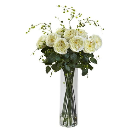 Giant Rose - Nearly Natural Giant Fancy Rose and Willow Silk Flower