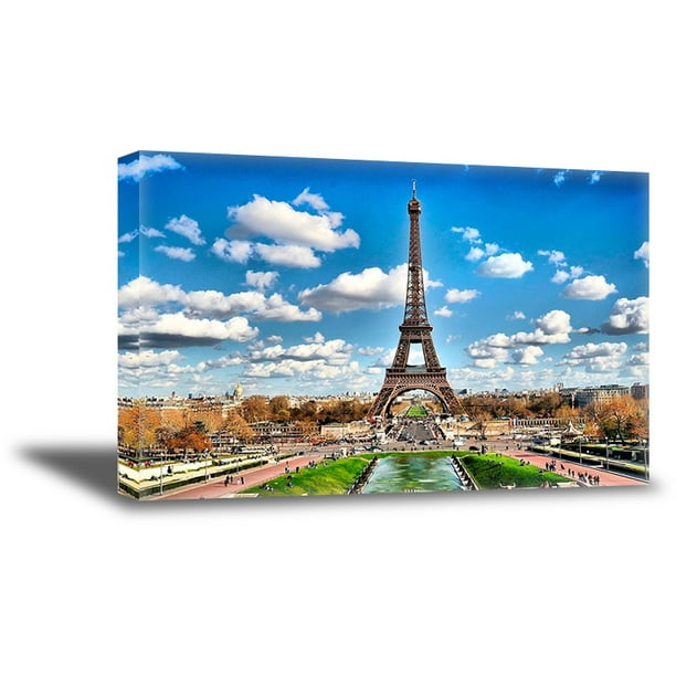Awkward Styles Paris Canvas Wall Art Paris Cityscape Decor For Office Eiffel Tower Framed Canvas Paris